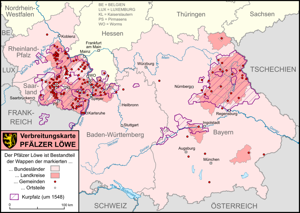 Grafik 2 - Karte der Kurpfalz um 1548